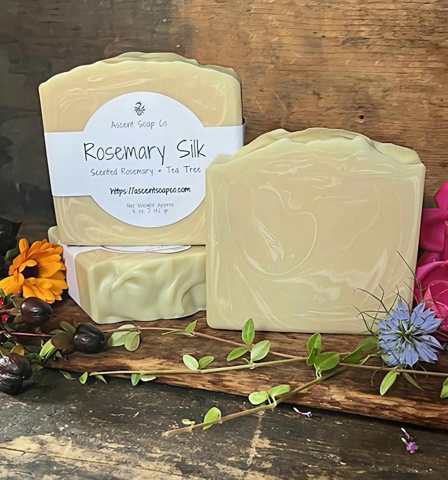 Handcrafted Artisan Soap – Rosemary Silk – Ascent Soap Co.