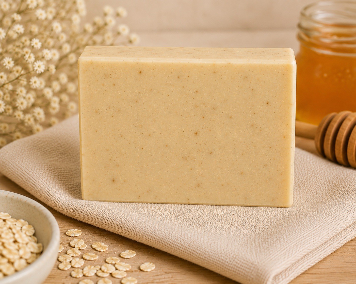 Midnight Sun Handmade Soap Oatmeal & Honey Honeycomb Bar 4oz