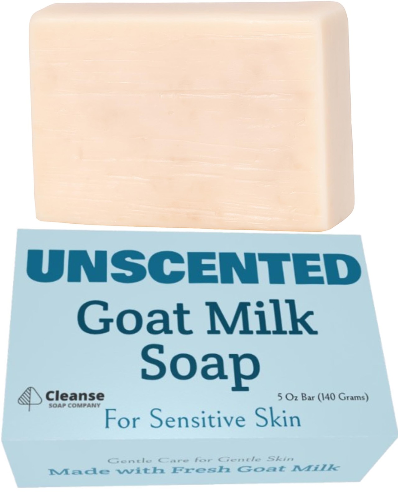 Goat Milk Soap Bar 5 Oz Unscented for Eczema & Sensitive Skin Care