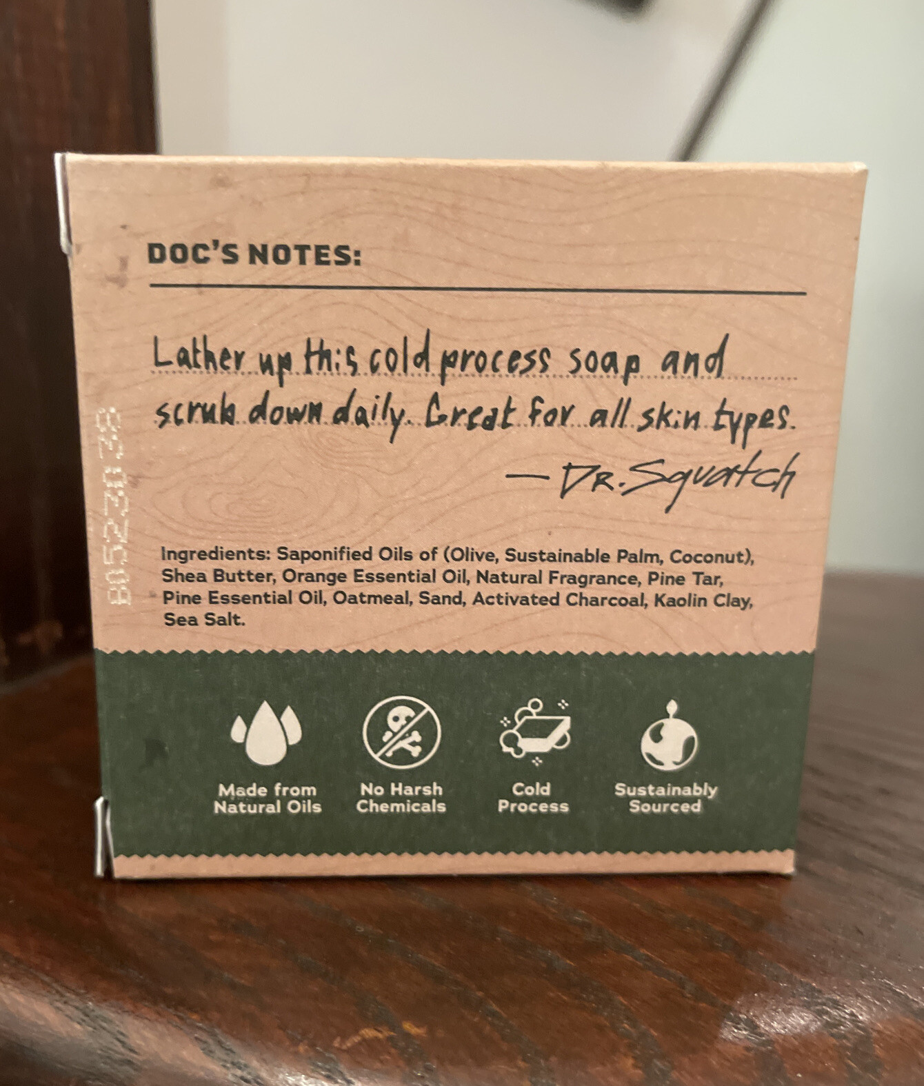 4x Dr. Squatch Men’s Natural Bar Soap Heavy Grit-Pine Tar, 5 oz, oatmeal & sand