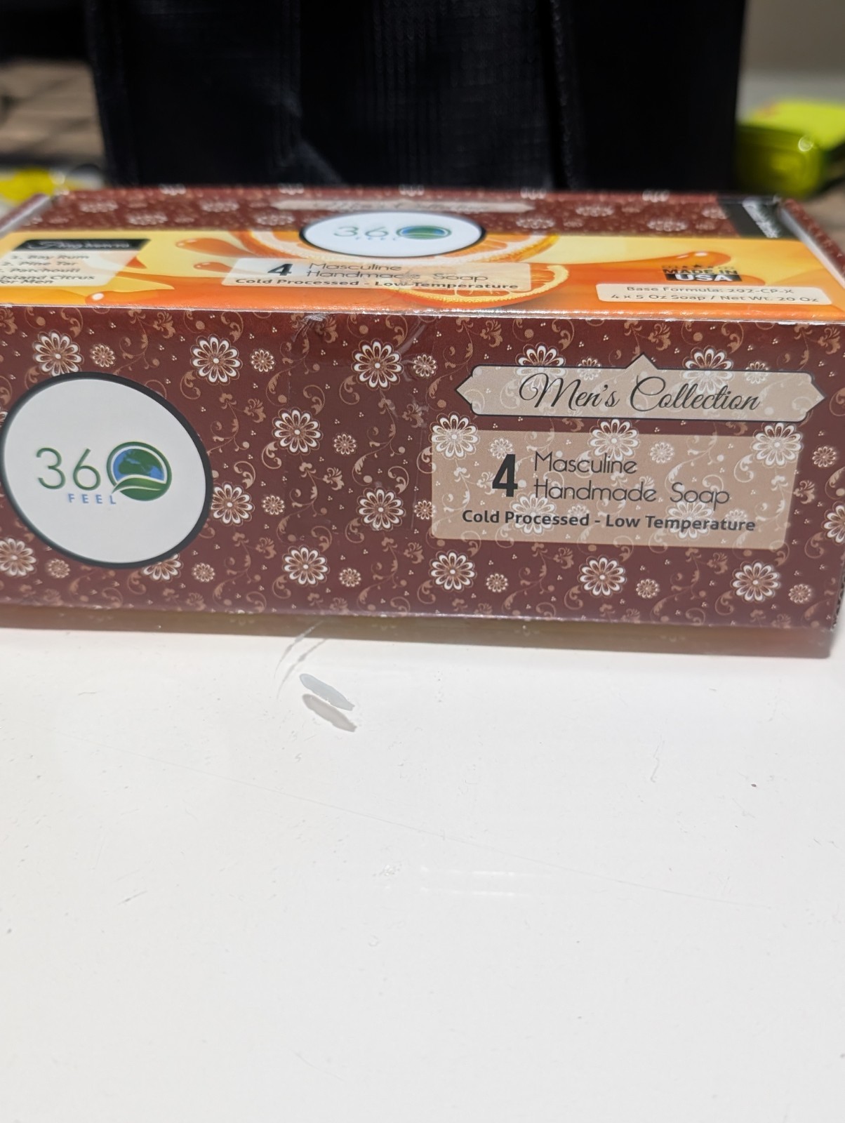 360 Feel Soap. FOUR 5 oz. Individual Square Bars. 4 Scents. Masculine Soap
