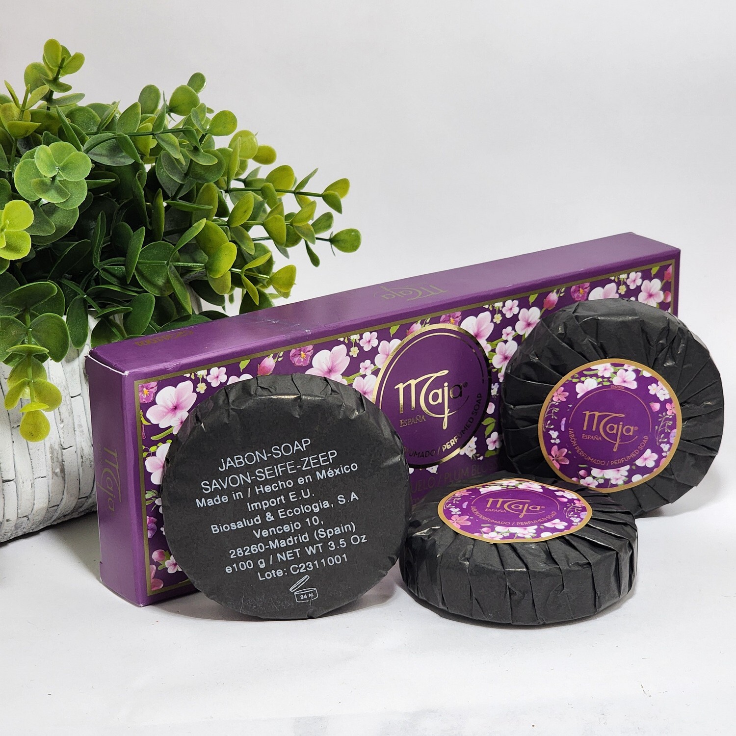 Maja Plum Blossom Luxury Perfume Soap Flor de Ciruelo Jabon – 3 x 3.5 oz NEW