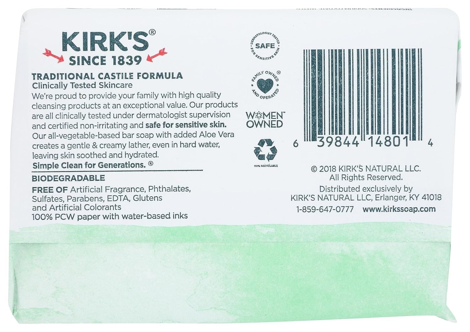 4 Oz Organic Castile Soap – Hydrating Aloe Vera Bar for Whole Body Use