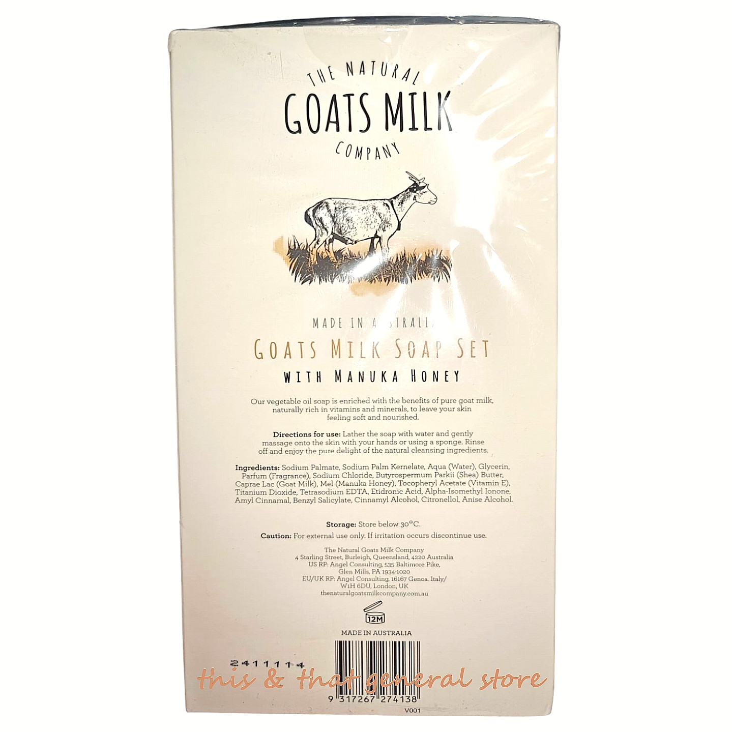 8pk NEW The Natural Goats Milk Company Soap Bar Manuka Honey With Shea Vitamin E