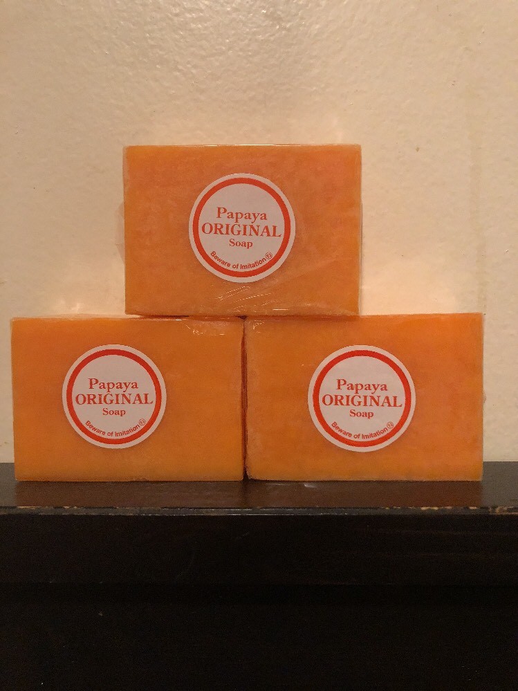 3 x ORIGINAL PAPAYA Kojic WHITENING ACID SOAP. USA SELLER