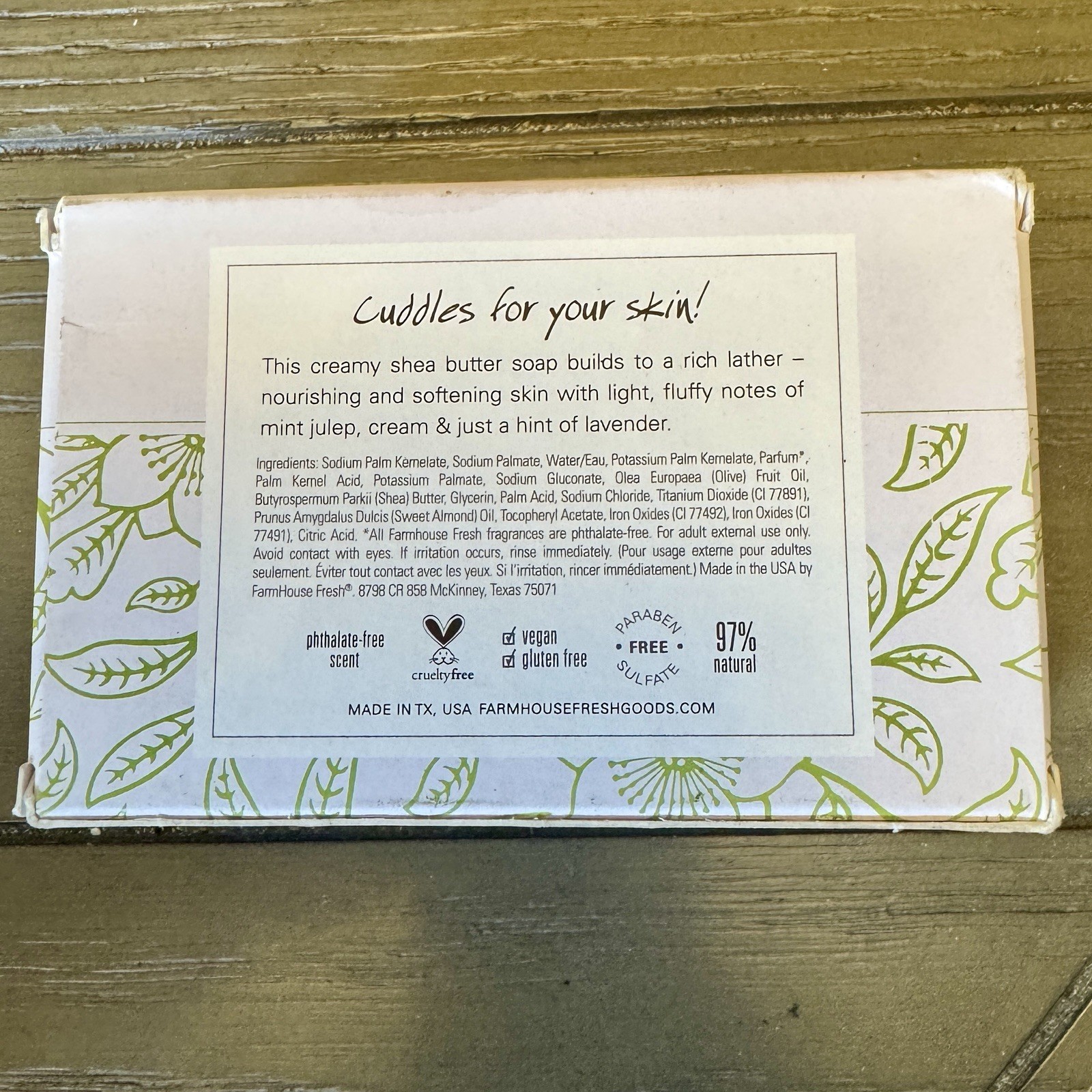 Farmhouse Fresh Fluffy Bunny Shea Butter Bar Soap 6 oz & Sweet Tea Hand Cream