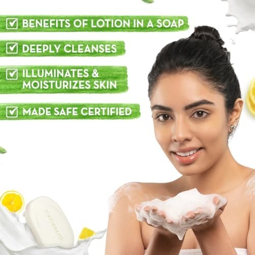 Mamaearth Vitamin C Soap Pack 4 125g Moisturizing Bright Skin Bathing Bars Free