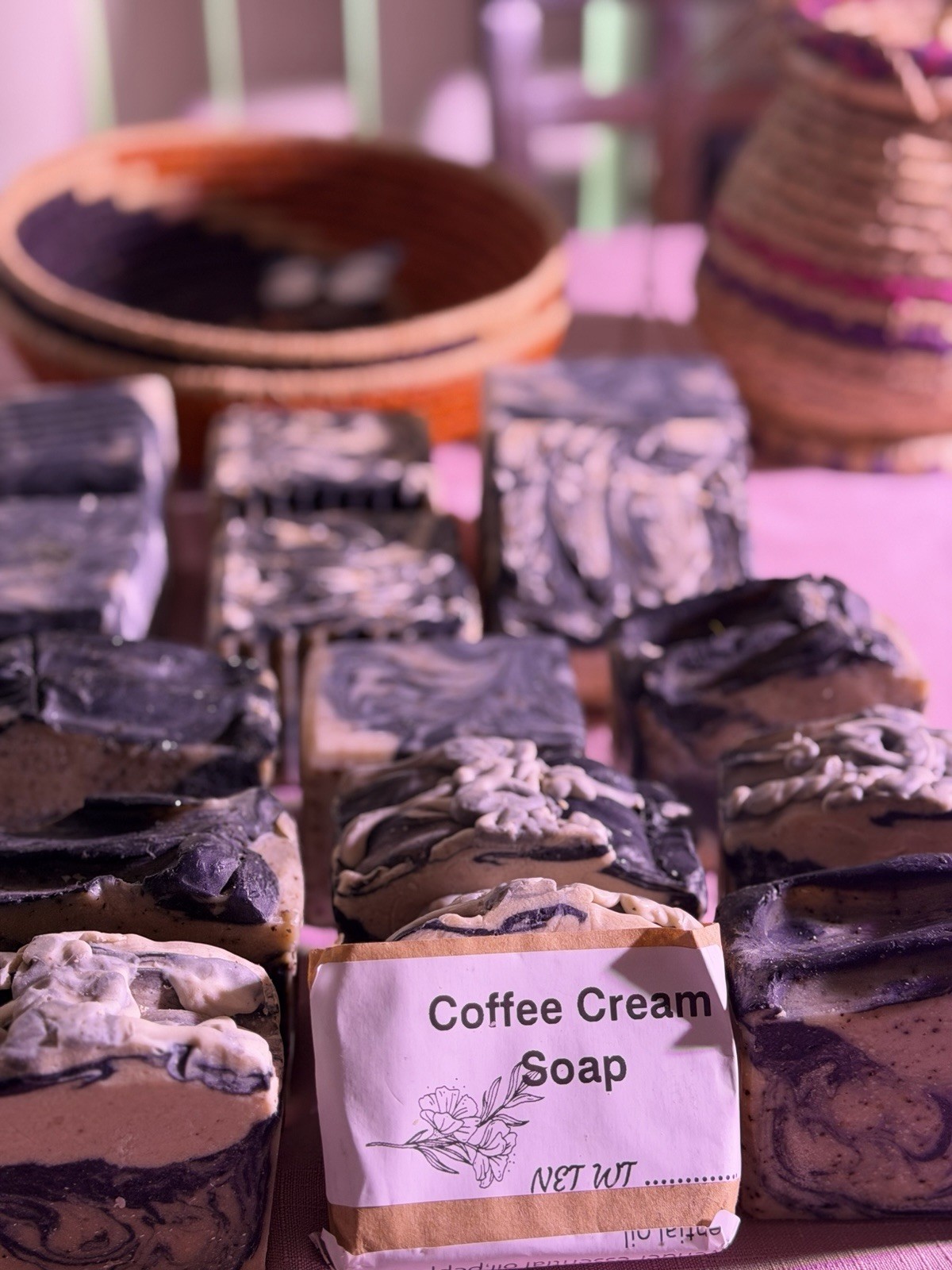 Homemade Coffee Scent Marbled Rectangular Body Bar Soap Unisex All Natural