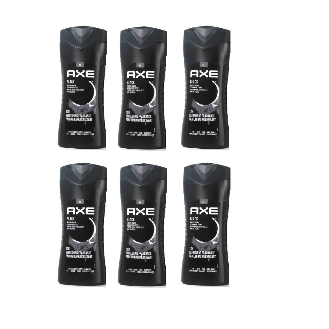 AXE XL 3 in 1 Body Wash Black 13.5oz/400ml – Pack of 6