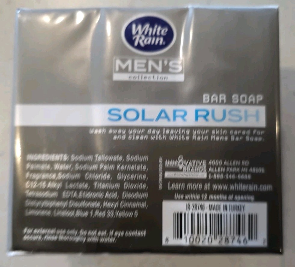 24 Bars White Rain Men’s Collection Solar Rush Bar Soap * 8 3-packs * 3.17oz NEW