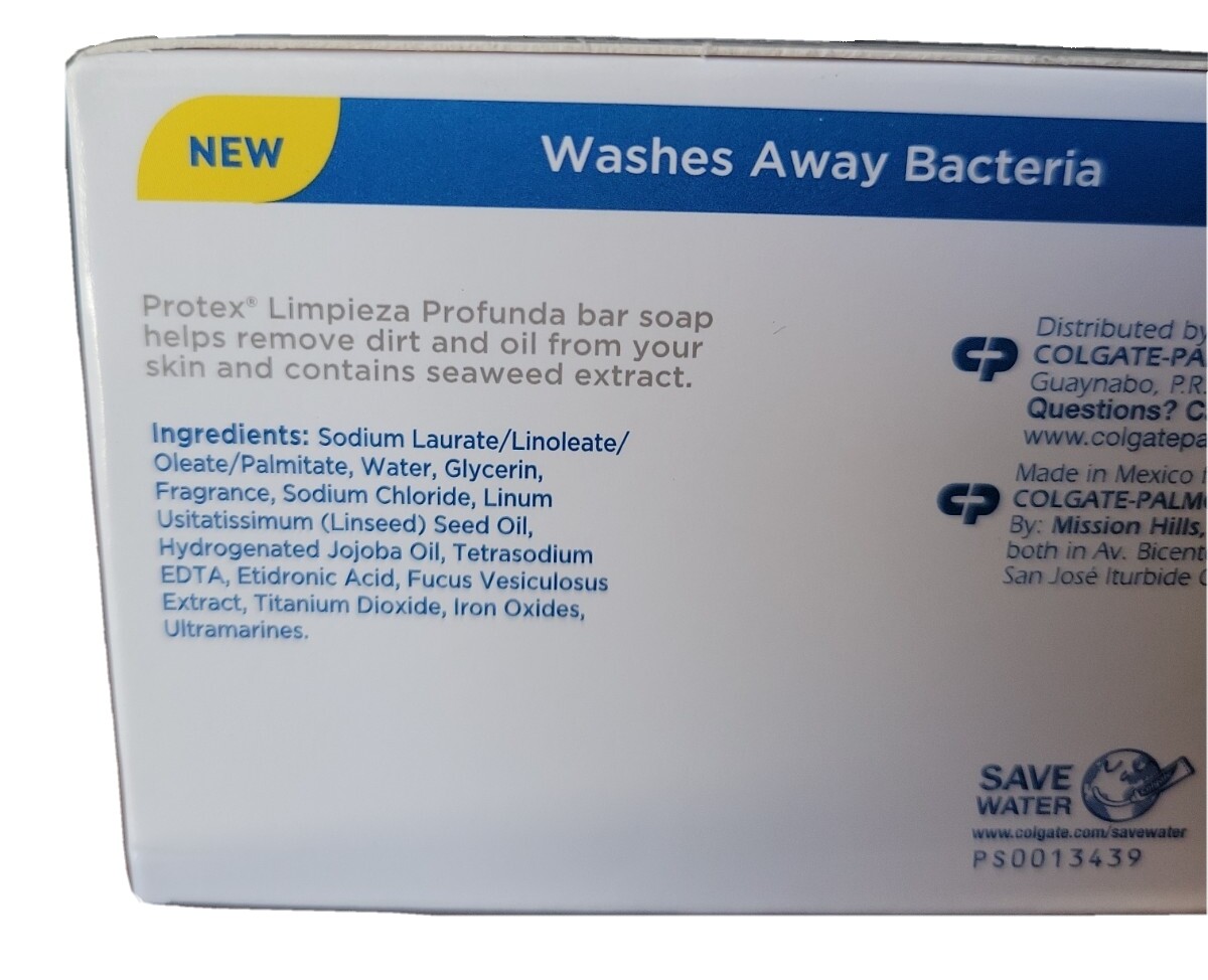 (2 Pks-5bars-3.7oz) PROTEX DEEP CLEANING ANTIBACTERIAL SOAP BAR JABON PROTEX