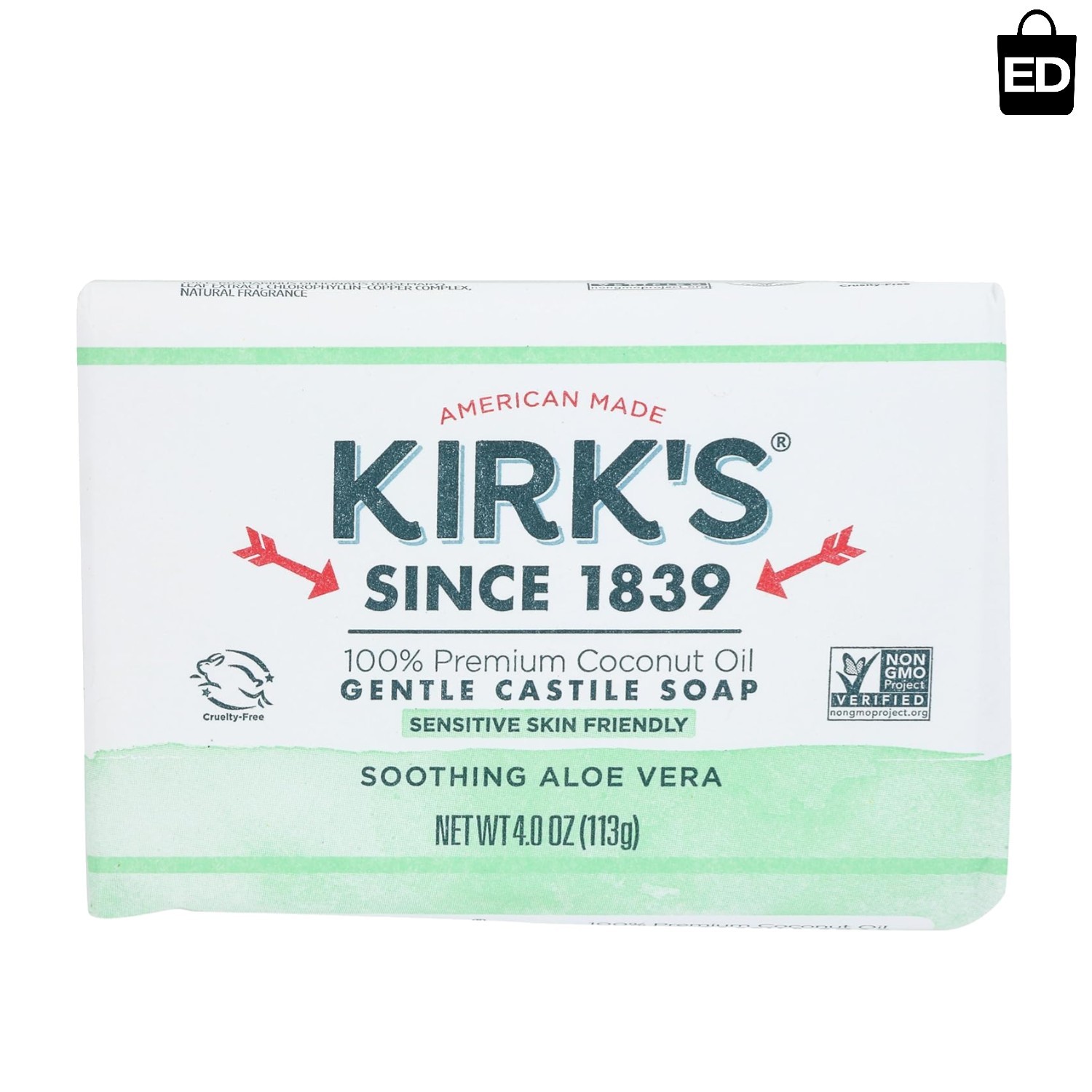 4 Oz Organic Castile Soap – Hydrating Aloe Vera Bar for Whole Body Use