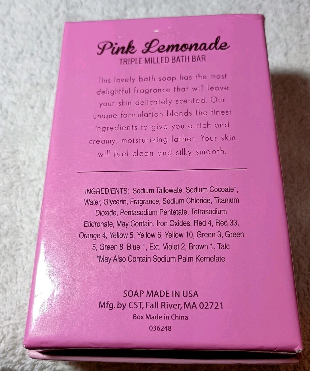 Pink Lemonade by CST Triple Milled Bath Bar Soap 10 OZ Bar In Gift Box