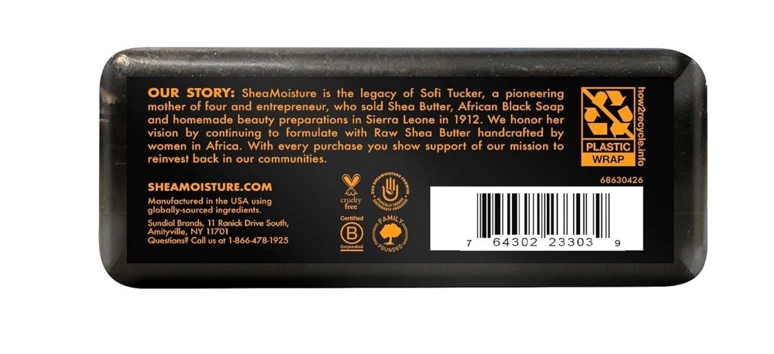 Sheamoisture Bar Soap African Black Soap for Troubled Skin Cleanser with Shea Bu