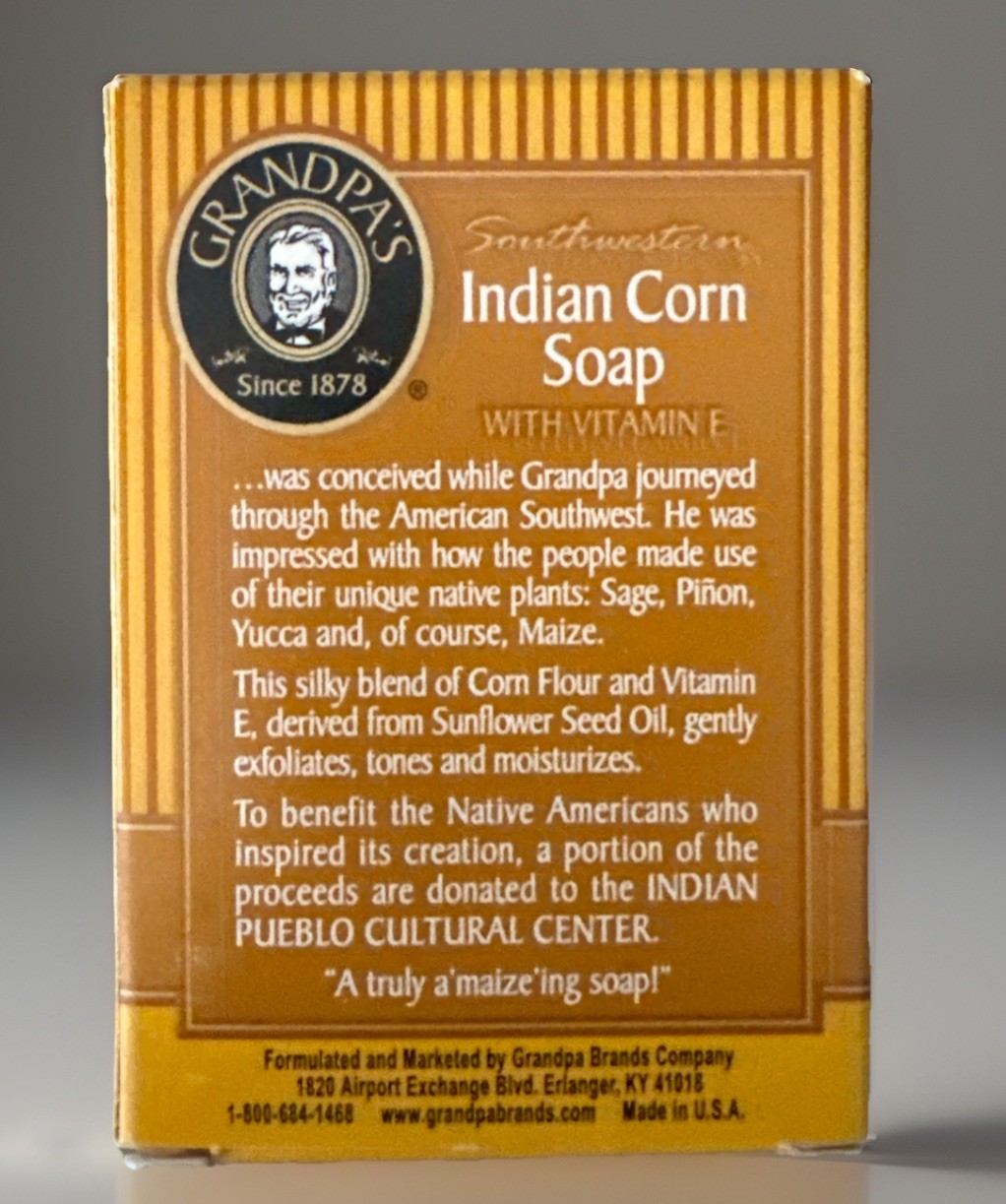 Vintage Grandpa’s Since 1878 Vegetable Based Soap 3.25 oz.~ Indian Corn Soap
