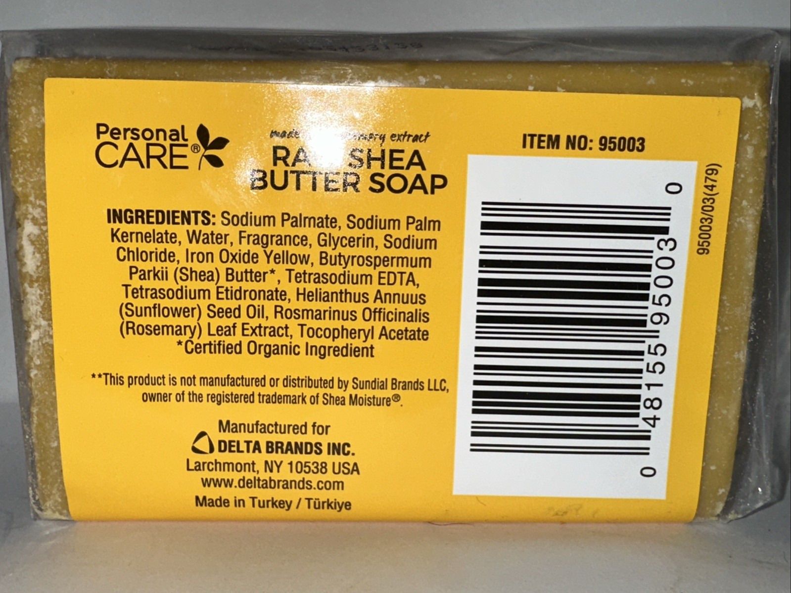 Personal Care Raw Shea Butter Bar Soap, ( Pack Of 5) 4oz