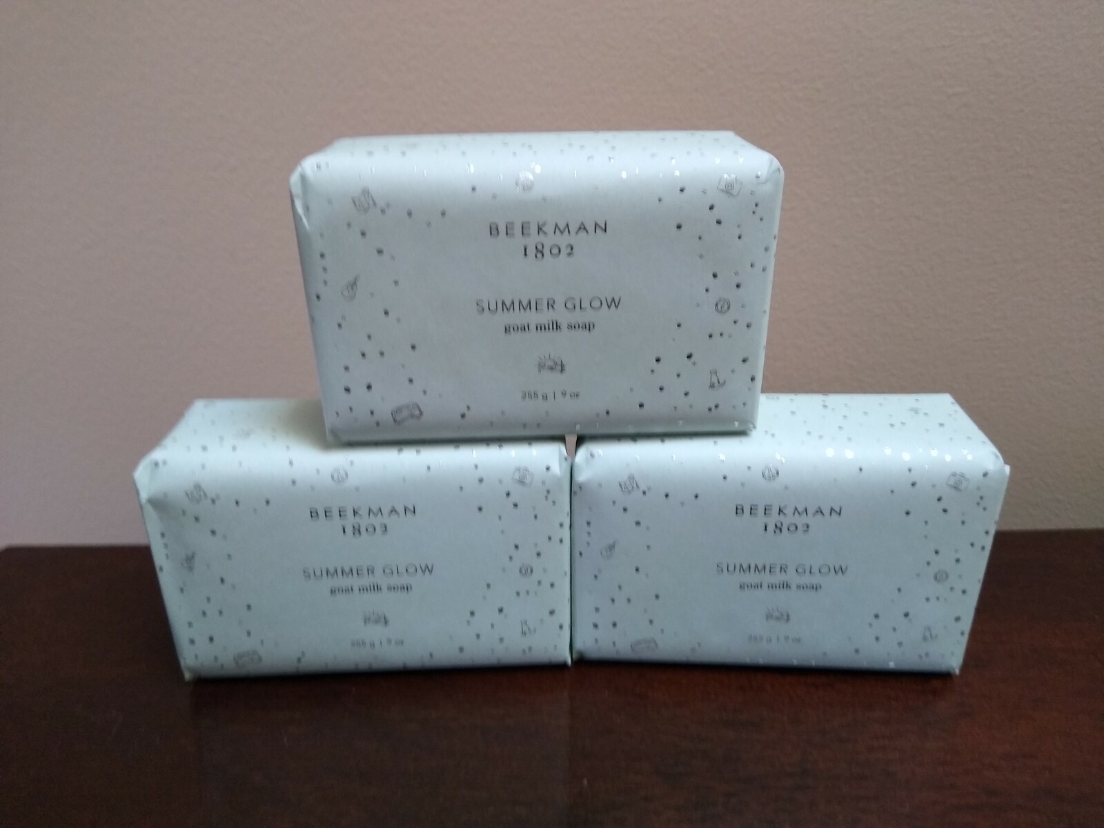 Beekman 1802 Goat Milk Bar Soap Set of 3 Summer Glow Jumbo 9 oz each New