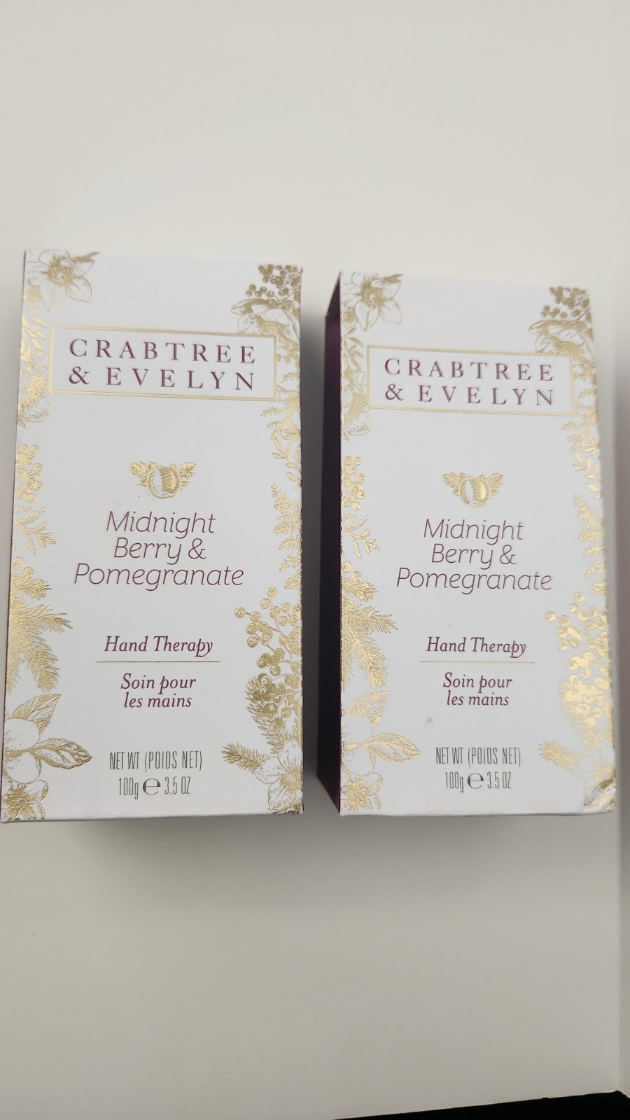 Lot Of 2 Crabtree & Evelyn Midnight Berry & Pomegranate Hand Therapy 3.5 NIB