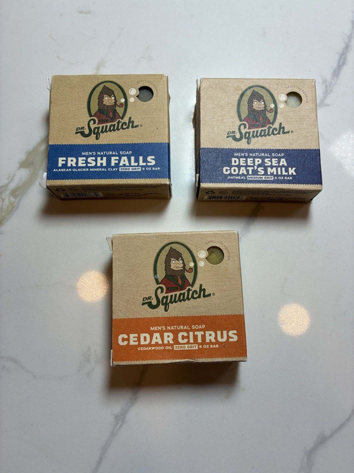 Dr. Squatch Natural 3 Bar Soap Variety Pack 5.0oz Fresh Falls Cedar Citrus Deep