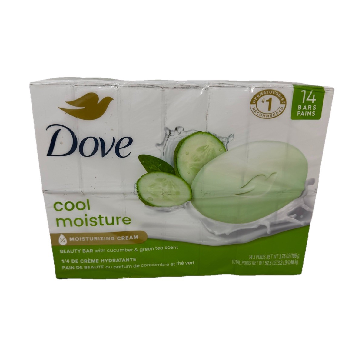 Dove Skin Care Beauty Bar For Softer Skin Cucumber and Green Tea More 14 Pack