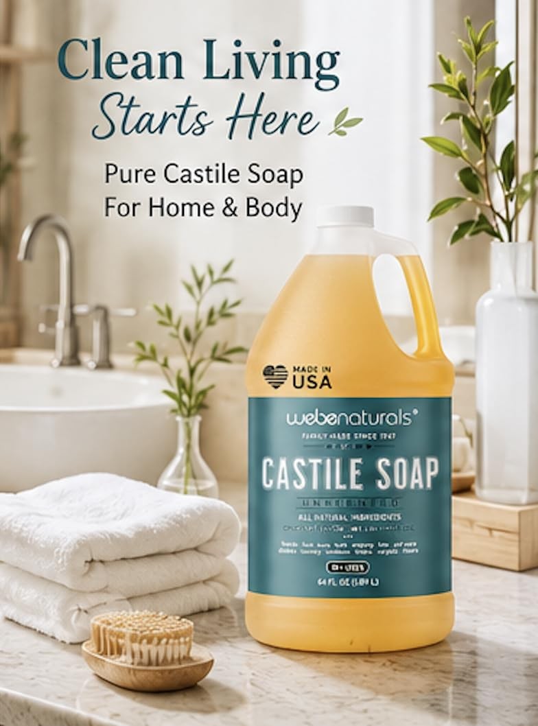 Naturals Pure Unscented Castile Soap Refill, 64 Oz | , Body Wash, Dishes, Pet…