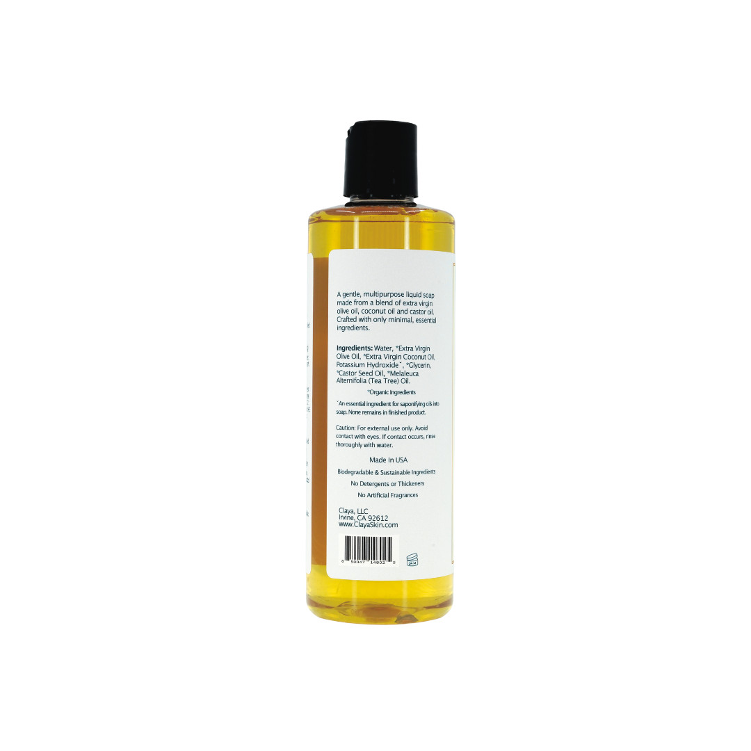 Liquid Castile Soap (Pump Cap) – Organic Ingredients, Gentle For Sensitive Skin