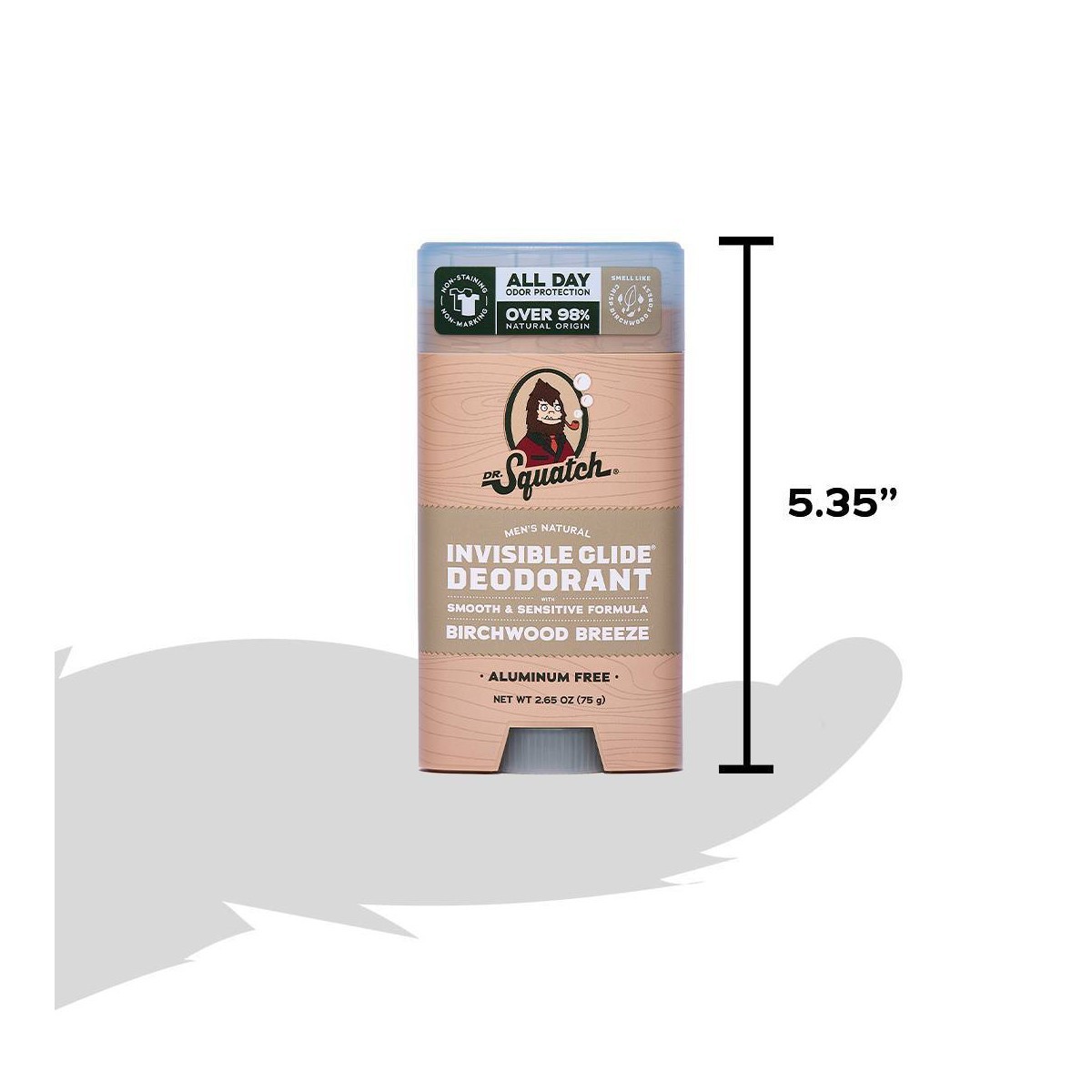 DR. SQUATCH Men’s Invisible Glide Deodorant – Natural Birchwood Breeze – 2.65oz