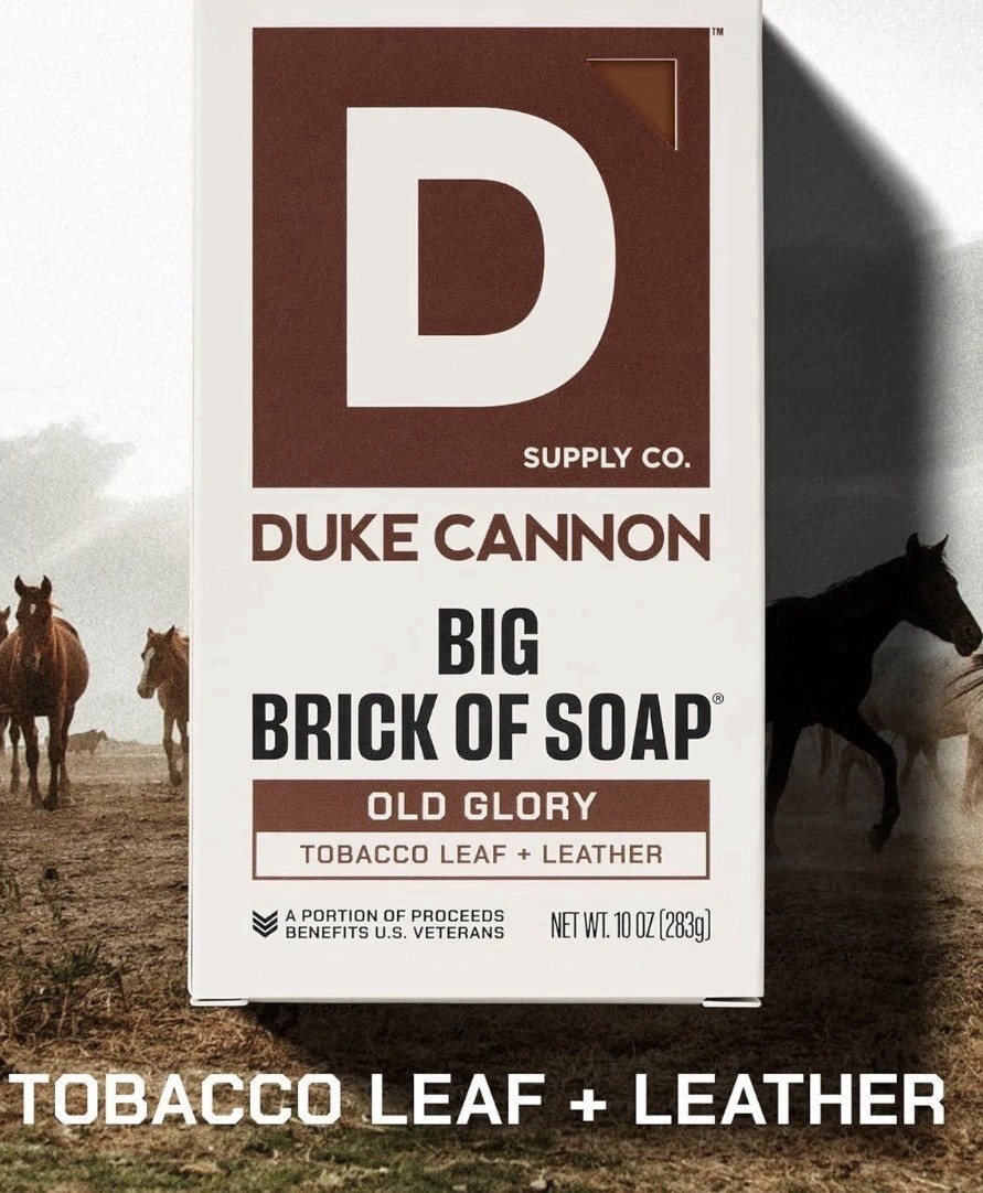 Duke Cannon Big Ass Brick of Bar Soap Old Glory Tobacco Leaf & Leather Men 10oz