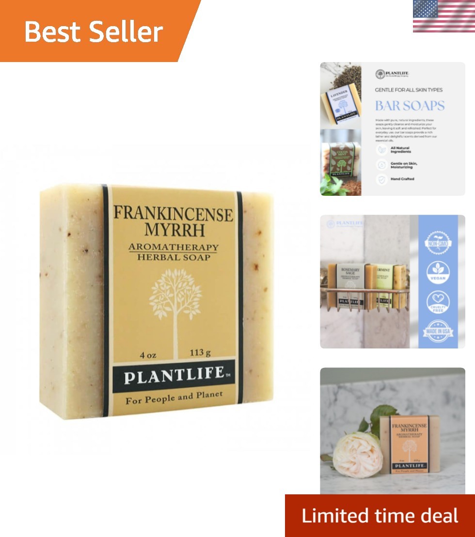 Organic Frankincense Myrrh 4oz Soap – Herbal Luxury for All Skin Types