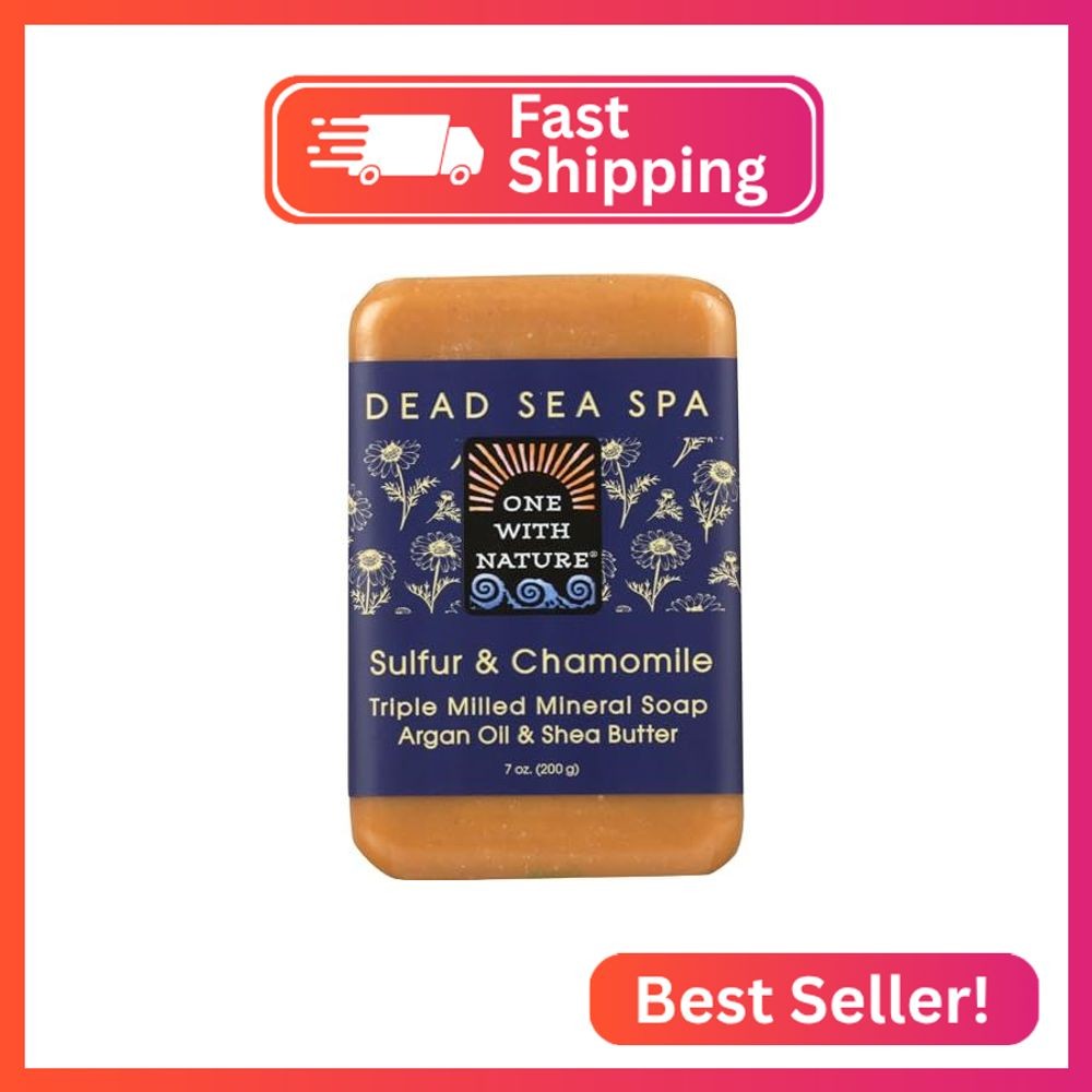 One With Nature, Bar Soap Sulfur Chamomile, 7 Ounce