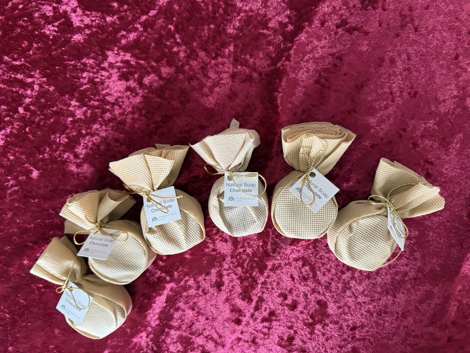 Rare.Set Of 6, 1.5” By1” Round Natural Chocolate Soap Paradisus Melia Punta Cana