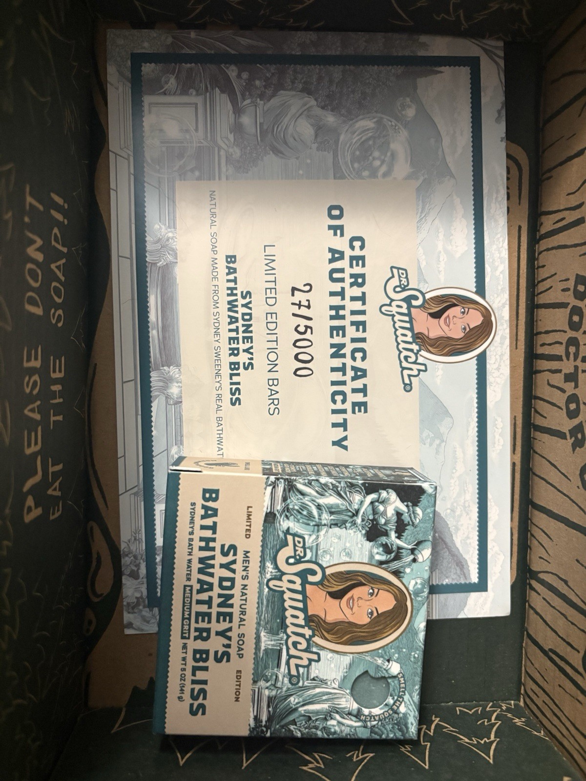 Dr. Squatch x Sydney Sweeney “Sydney’s Bathwater Bliss” Bar Soap – IN HAND #27