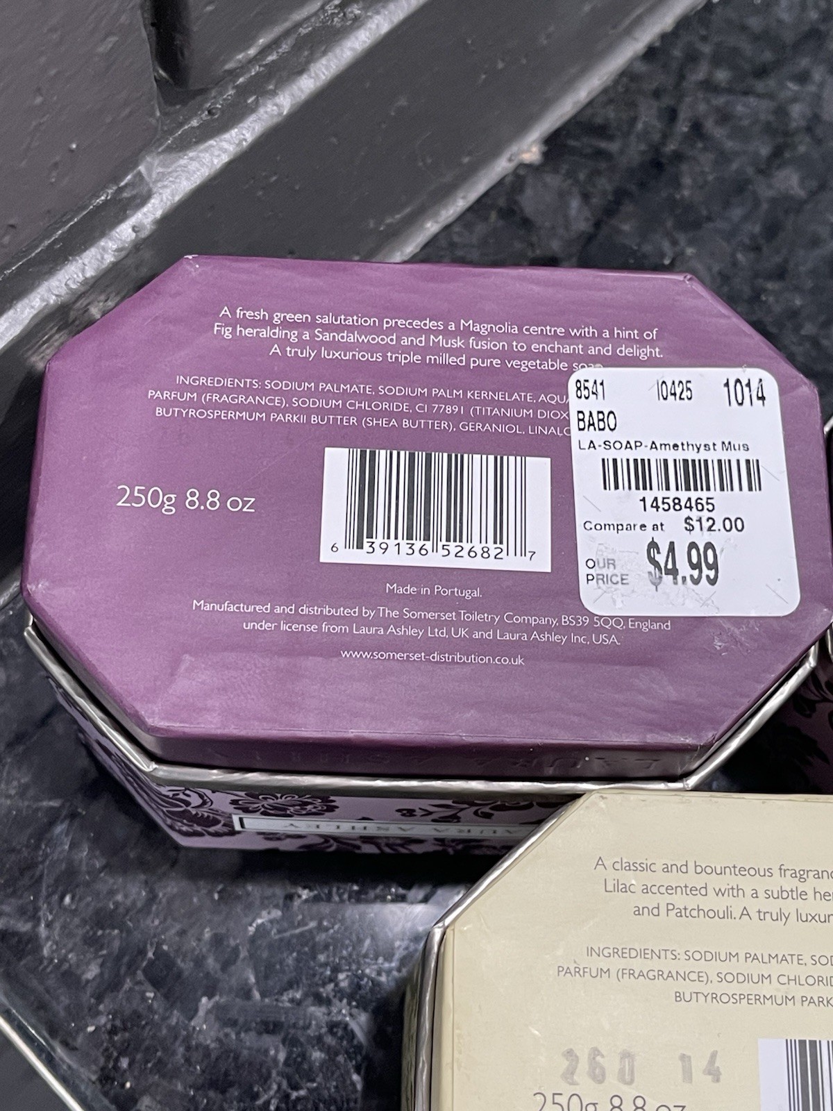 Laura Ashley Triple Milled Soap Bar Trio 2-Amethyst Musk 1-Vintage Taffeta 8.8oz