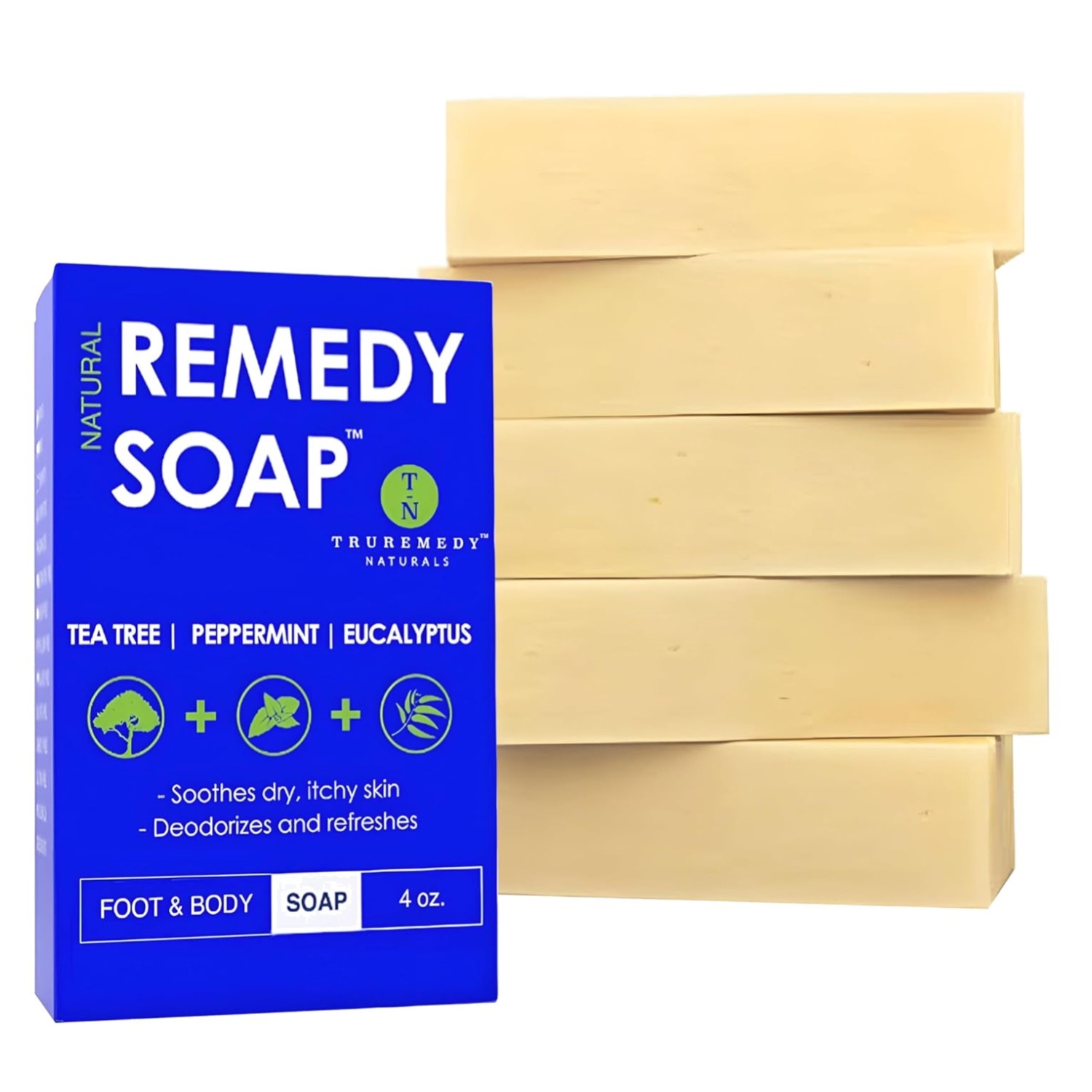 Tea Tree Oil Soap Bar 5-Pack – Peppermint & Eucalyptus Blend