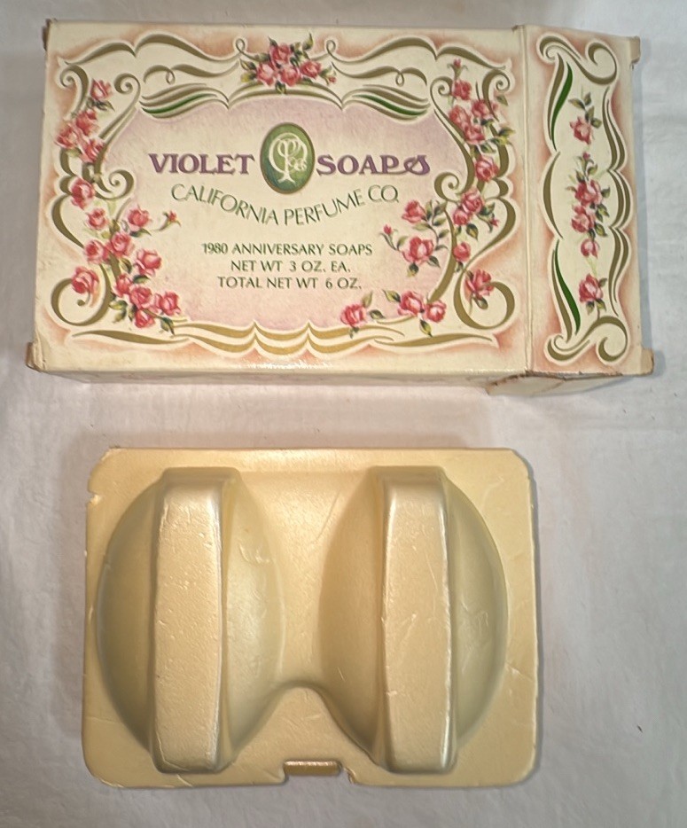 Vintage AVON 1980 Anniversary California Perfume Co. Violet Soaps NIB NOS