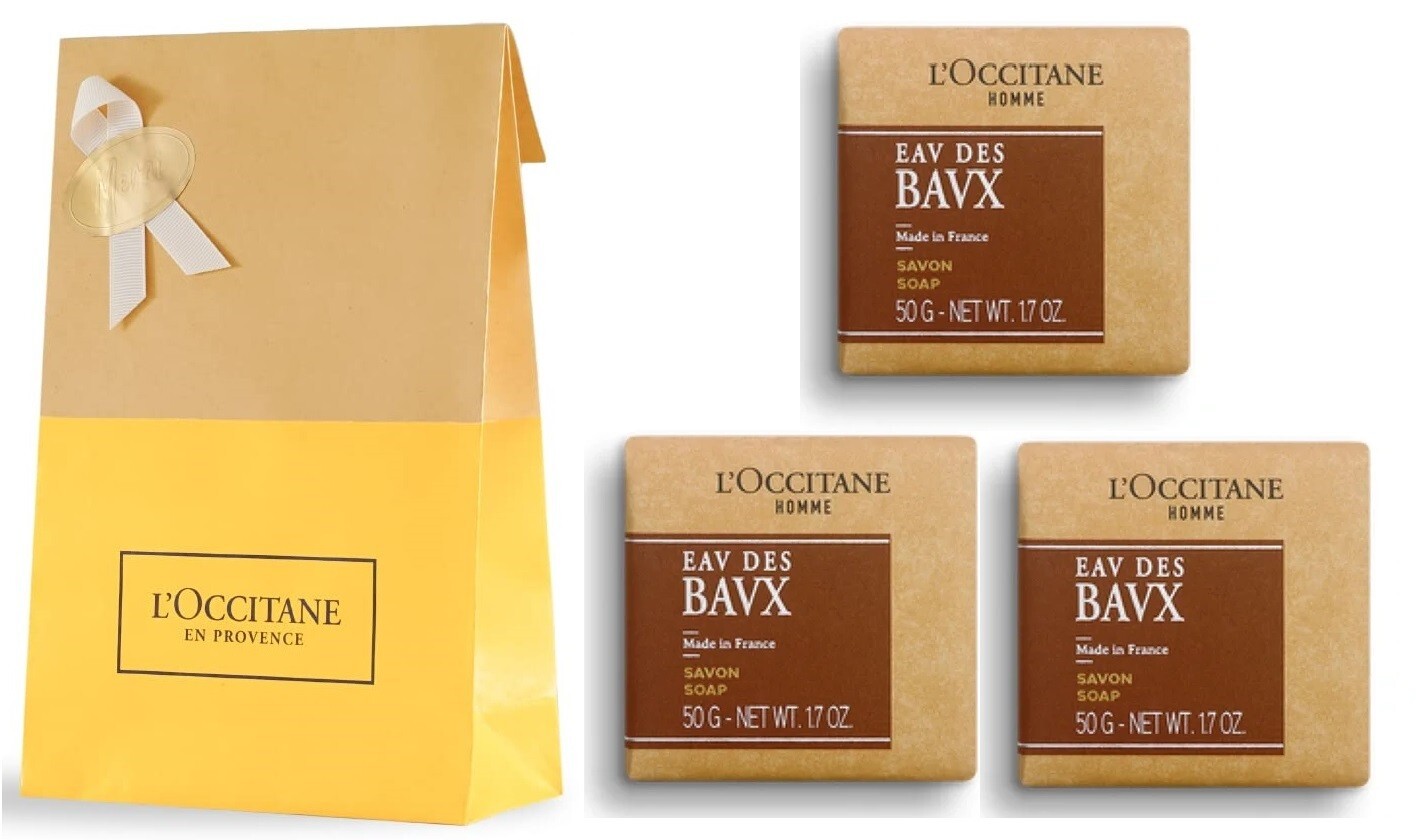 3 PC L’Occitane En Provence Eau des Baux Perfumed Soap 3@1.7 oz SEALED in Bag