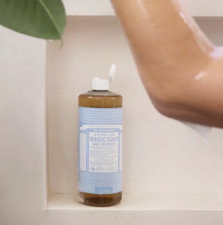 Dr. Bronners Magic Pure Castile Liquid Soap Bodywash – Baby Unscented – 32 fl oz