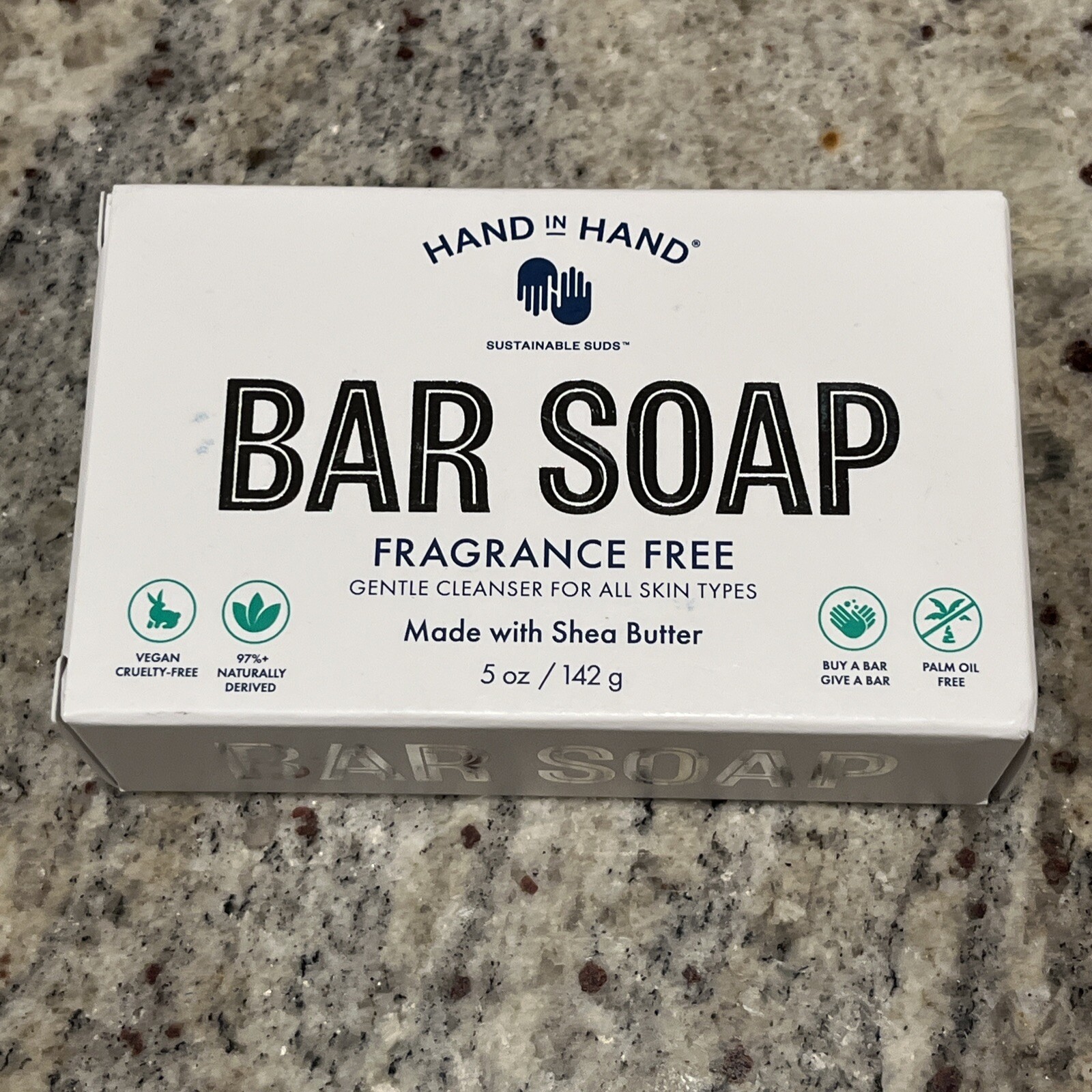 Hand In Hand Bar Soap Shea Butter 5 Oz 2 Pack Sustainable Suds Fragrance Free