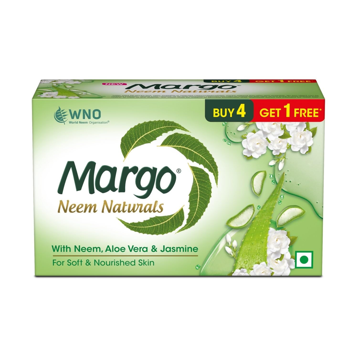 Margo Neem Naturals Soap with Goodness of 1000 Neem Leaves (100gm X Pack of 5)
