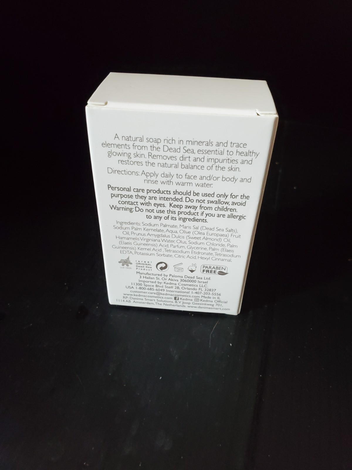 Kedma Dead Sea Salt Soap All Natural Paraben-Free 125g 4.4oz