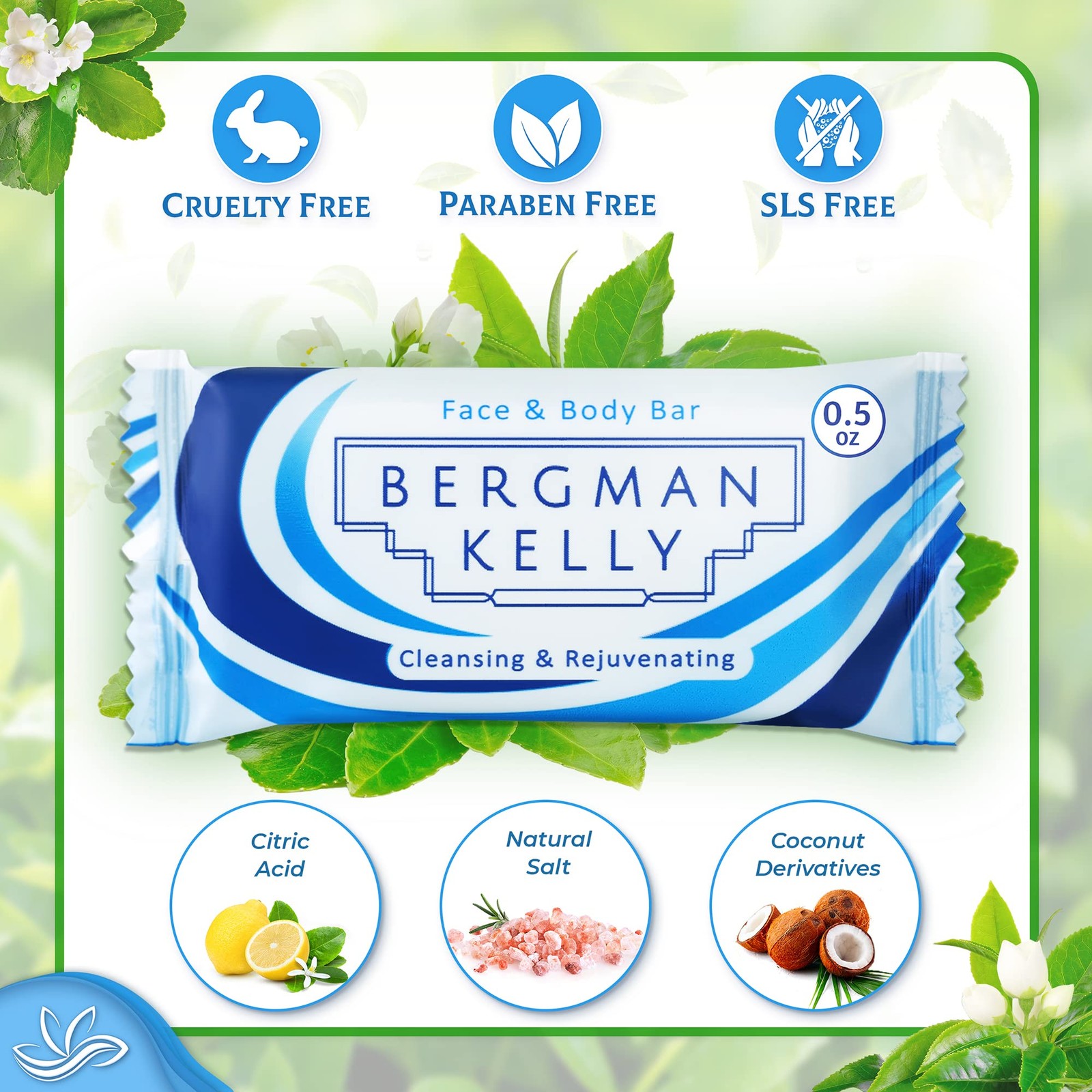 Luxury Travel Size Soap Bulk, White Tea, 0.5 oz, 100 PK