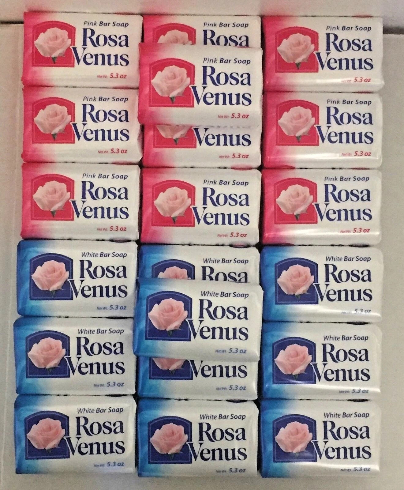 Lot of 28 Rosa Venus Pink Bar Soap (5.3 oz each bar). Free Shipping! White& Pink