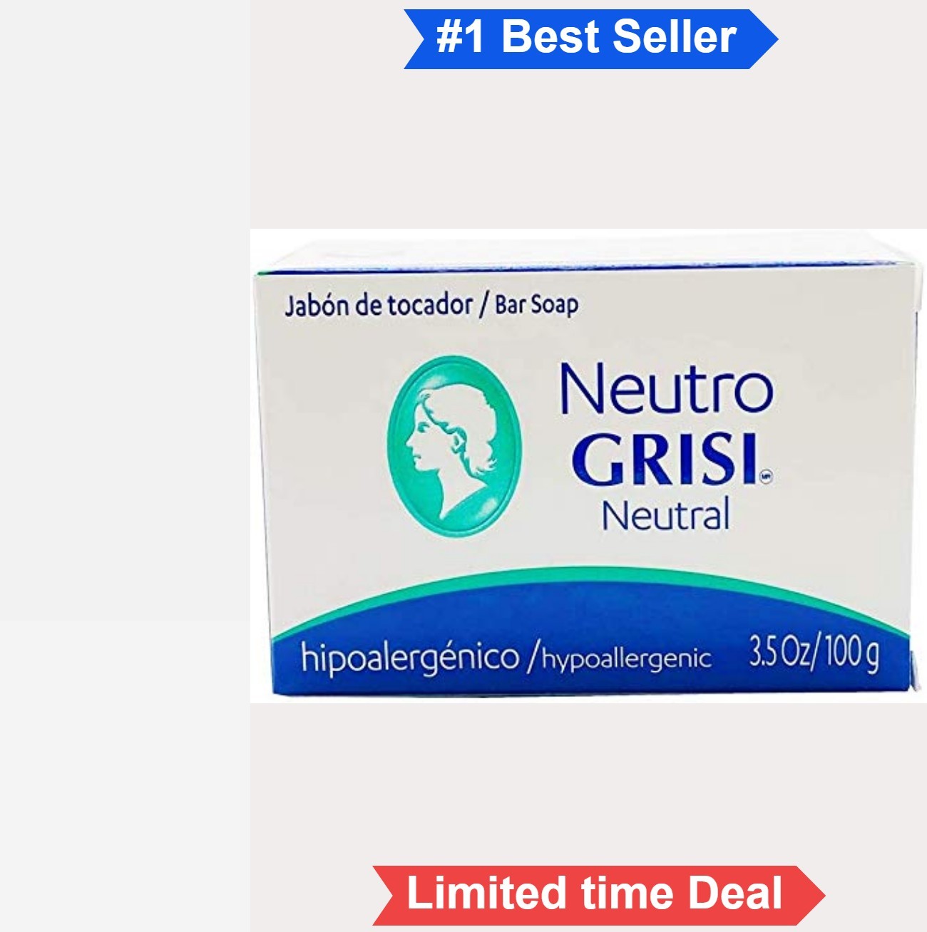 Neutral Scent Sensitive Skin Soap Bar 3.5 Ounce Hypoallergenic Hand Body