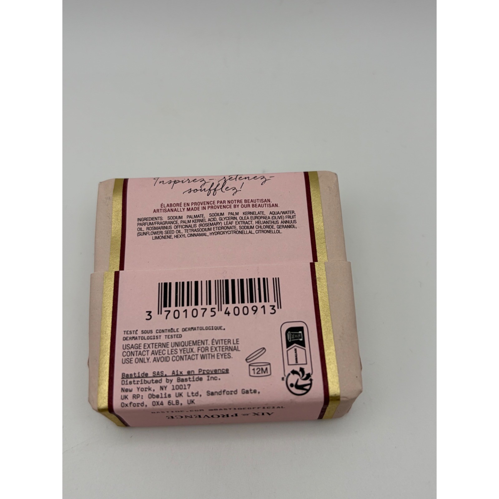Bastide Rose Olivier Savon de Provence Soap 50g 1.7oz Made in France New