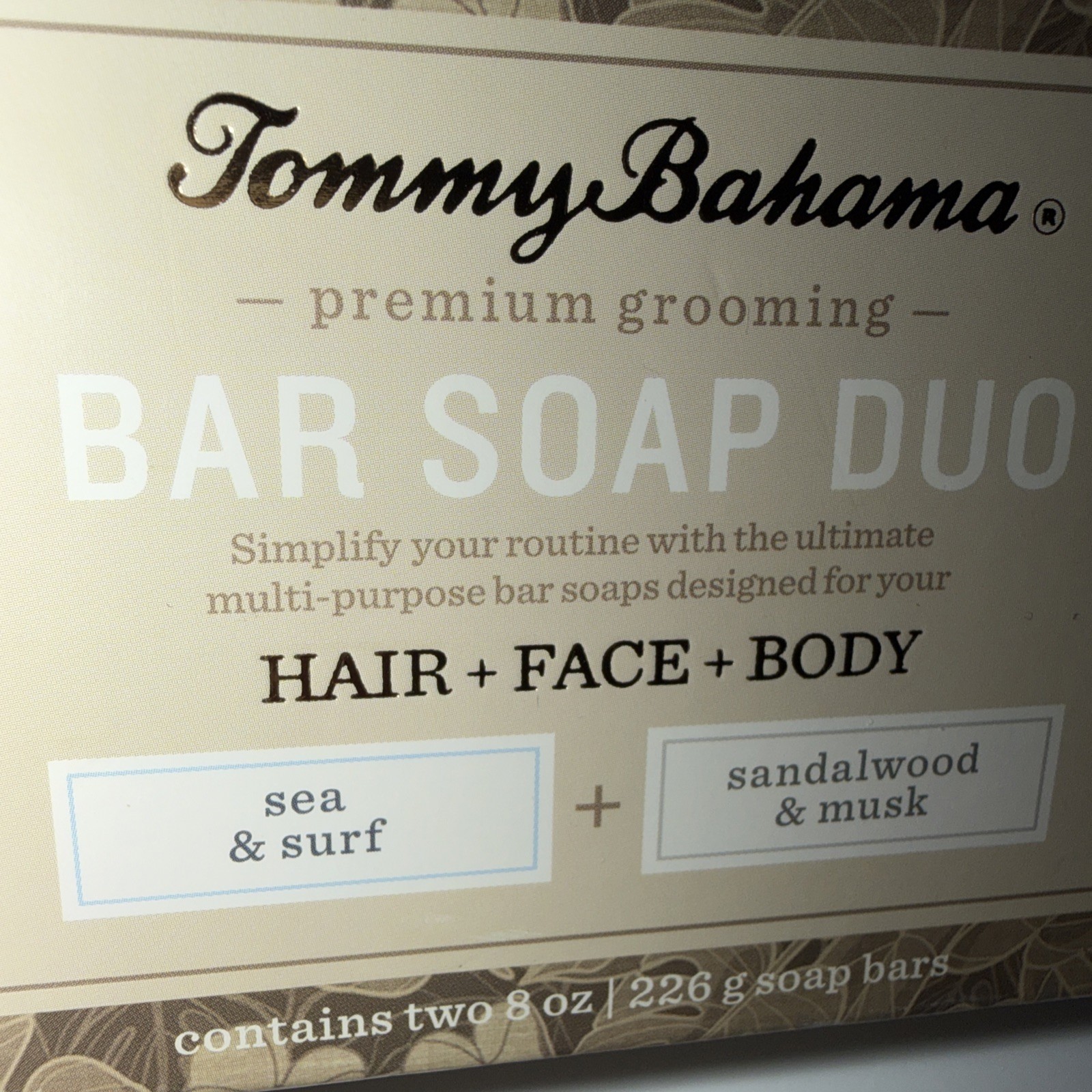 TOMMY BAHAMA BAR SOAP DUO Sea & Surf + Sandalwood & Musk 2-8ozHAIR + FACE + BODY