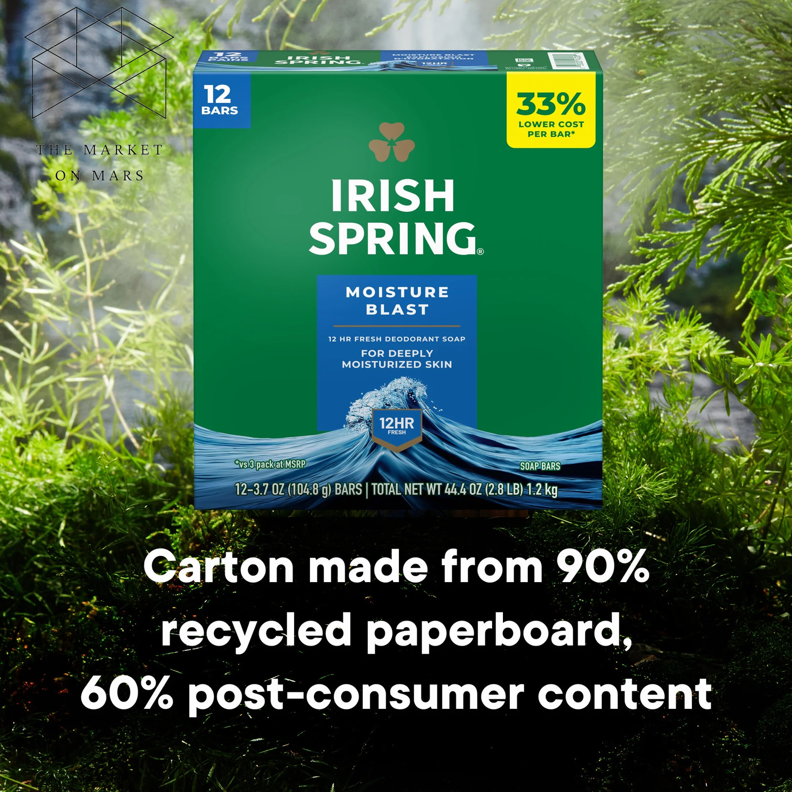 (4 Pack) Moisture Blast Deodorant Bar Soap for Men, 3.7 Oz Bar (12 Pack) ✅ 👈