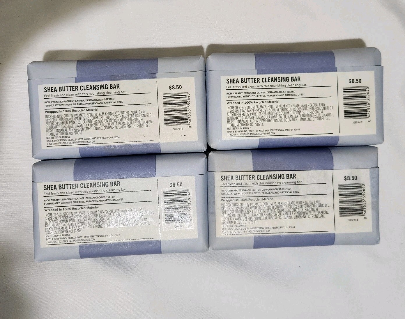 Bath & Body Works Bar Soap Aromatherapy Lavender & Vanilla Shea Butter Lot Of 4