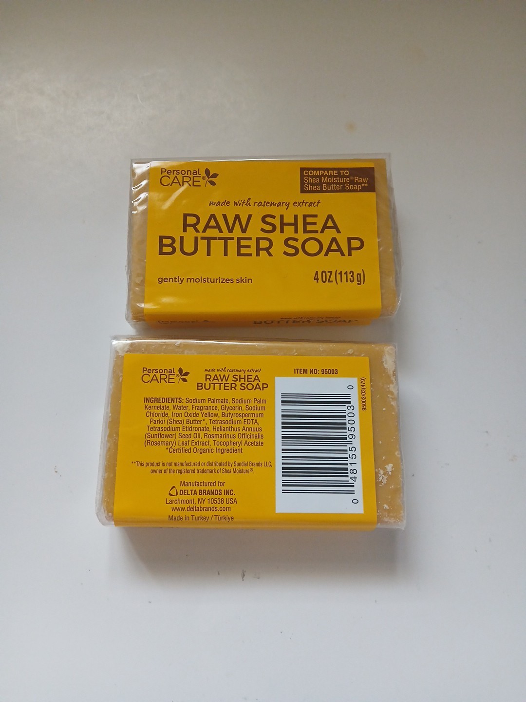 Raw Shea Butter Soap Moisturizes with Rosemary 4 oz Personal Care – Lot of 2
