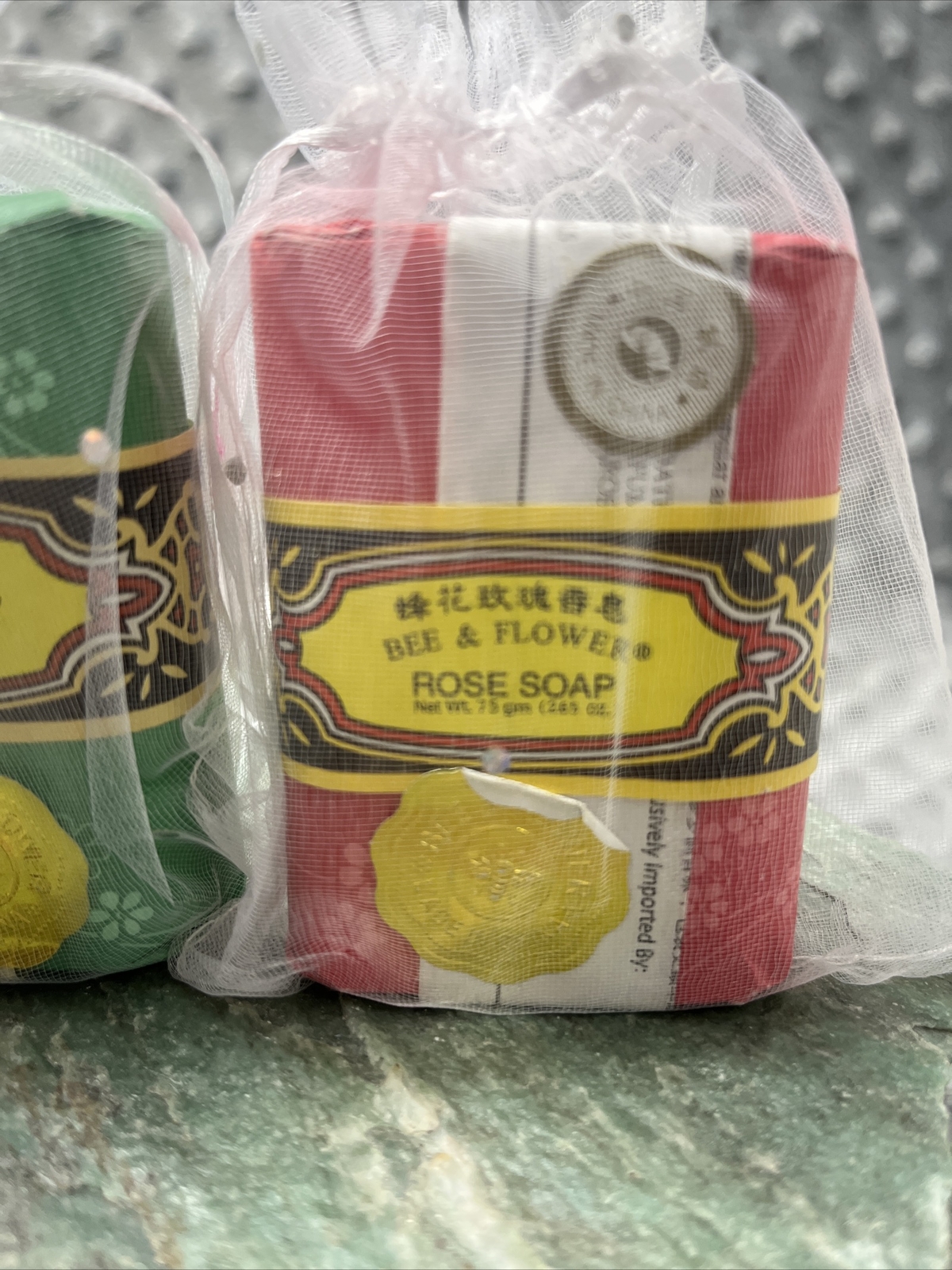 lot of 2 Bee and Flower Jasmine & Rose Soaps, 2.65 oz. each