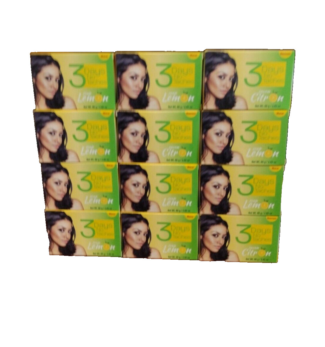 3 Days No Taches Bar Soap Lemon 80g / 2.82 oz Pack of 12